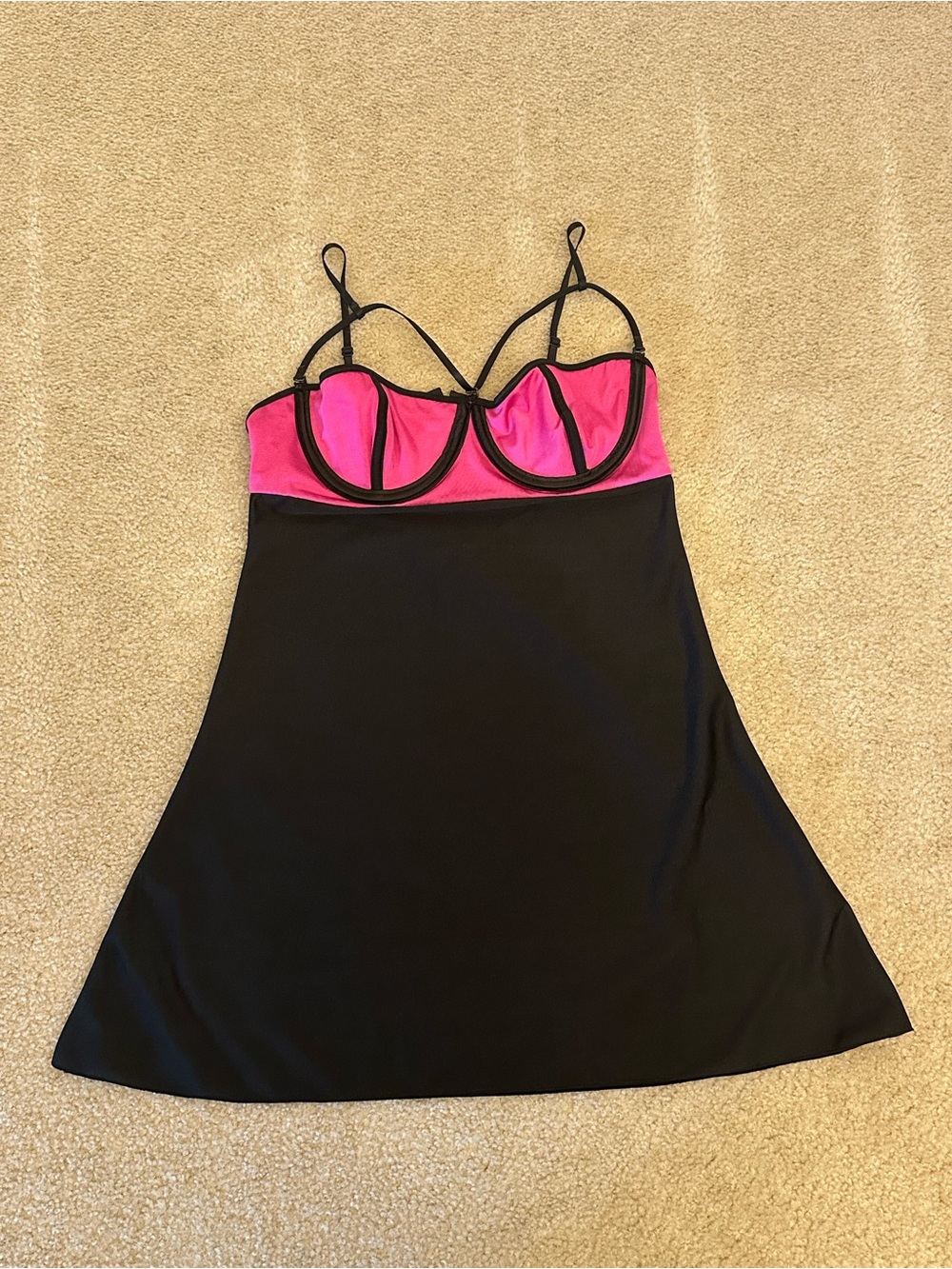 Red, Pink, Black Reversible Lingerie Slip Chemise Adjustable Straps 36 38 D DD